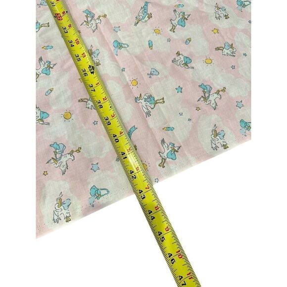 Fabric Baby Storks Pastels Pink beth ann bruske 2 Yards David Textiles Clouds - Picture 3 of 7